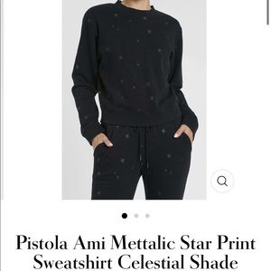 NWT: PISTOLA Metallic Star Print Sweatshirt